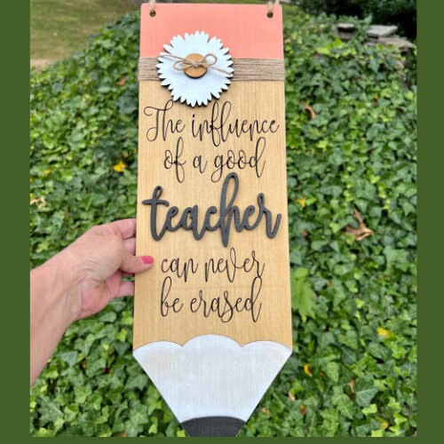 Teachers gift wood door hanger